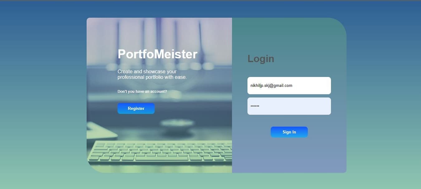 PortfoMeister — preview